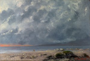"Scene de plage"" (plážová scéna) Peinture de Gustave Courbet (1819-1877) - 1874 - Olej na plátně Rozměr 38x55,5 cm Národní galerie, Londýn od Gustave Courbet