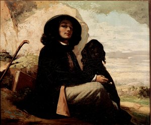 Autoportrét s černým psem Gustave Courbet (1819-1877) 1842 od Gustave Courbet