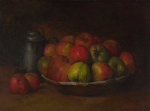 Zátiší s jablky a granátovým jablkem, 1871-1872 od Gustave Courbet