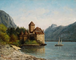 Zámek Chillon, večer, c.1872