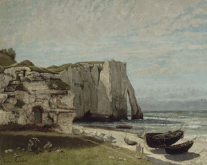Etretatské útesy po bouři, 1870