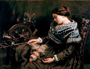 Obraz Spící přadlena od Gustava Courbeta (1819-1877) 1853 Rozm. 91x115 cm Montpellier, Musee Fabre od Gustave Courbet