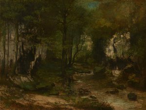 The Stream (Potok z Puits-Noir; údolí řeky Loue) od Gustave Courbet