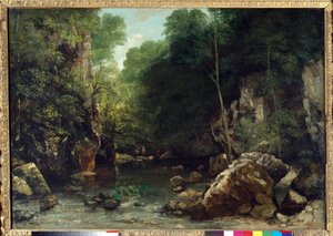 Krytý potok, známý jako vstup do Vallee du Puits-Noir, Doubs: Effect of Twilight Painting od Gustava Courbeta (1819-1877) 1865 Dim. 0,94 x 1,35 m. Paříž. Muzeum Orsay od Gustave Courbet