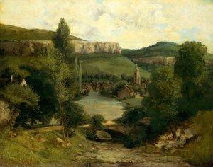 Pohled na Ornans, kolem roku 1850 od Gustave Courbet