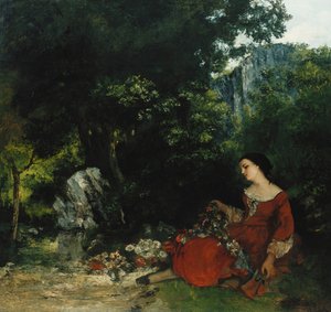 Žena s girlandou; Femme a la Guirlande, 1856 od Gustave Courbet