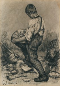 Young Stone Breaker, c1864-1865 od Gustave Courbet