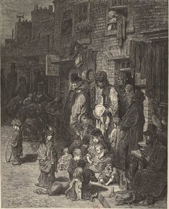 Gustave Doré - Wentworth Street Whitechapel - Londýn, pouť od Gustave Dore