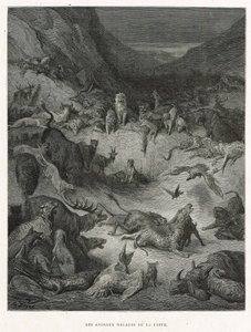 Zvířata nemocná morem od Gustave Dore