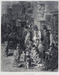 Ulice ve Whitechapel - v “” Londýně” od Gustava Dorea od Gustave Dore
