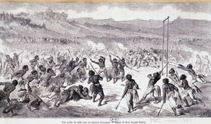 Míčová hra u indiánů Choctaws - rytina Gustava Doré od Gustave Dore