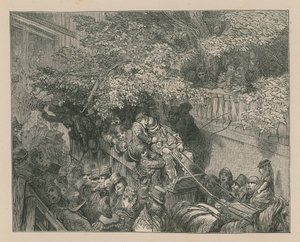 Přeplněný kočár tažený koňmi od Gustave Dore