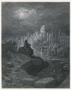 Cestovatel z Nového Zélandu uvažuje o ruinách Londýna od Gustave Dore