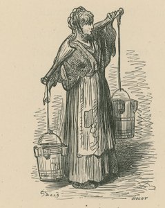 Žena nesoucí dva kbelíky od Gustave Dore