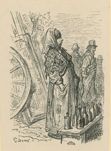 Žena prodávající skleněné lahve od Gustave Dore