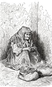 Podle skici staré Španělky od Gustava Doreho. Z knihy Život a vzpomínky Gustava Doreho, vydané v roce 1885. od Gustave Dore