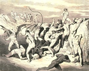 Ach! Jak je svázali na prvním pruhu!, c1890. od Gustave Dore