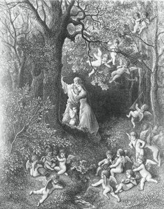 Angelika a Medoro z filmu Orlandovo šílenství od Gustave Dore