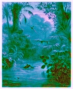 Atala a Chactas Crossing a River, ilustrace z 