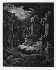 Babylon v troskách (vize Jana Křtitele), ilustrace z Bible Doreho od Gustave Dore