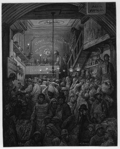 Billingsgate - Prodej Ryb V Criee. Ilustrace pro Londýn od Louis Enault ilustroval Gustave Dore od Gustave Dore