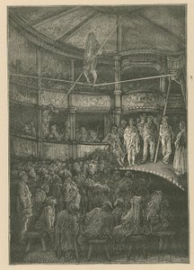 Blondin v Shoreditch, Londýn (rytina) od Gustave Dore