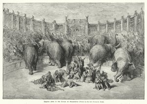 Zajatí Židé v cirkuse v Alexandrii (rytina) od Gustave Dore