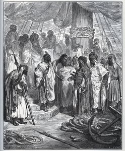 Zajatý příběh. Hlava Pagana Doria uříznutá Araby - Arabové mu uřízli hlavu a odnesli ji generálovi turecké flotily - z „Don Quijote de la Mancha““ od Miguela Cervantese (1547-1616) (Don Quijote) - Dřevoryt po kresbě od Gustave Dore od Gustave Dore