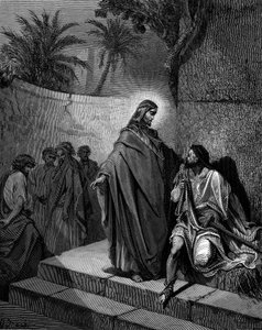 Kristus uzdravuje ochrnutého muže, 1866 od Gustave Dore