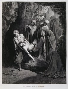 Kristus odnesený do hrobu, Ilustrace z Doreho bible od Gustave Dore