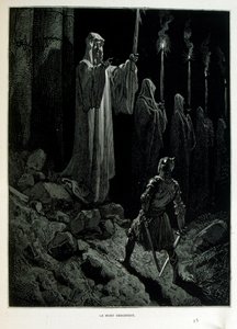 Croque-Mitaine; 1863 ilustrace, Gustave Dore (1832 – 1883); Francouzský výtvarník, grafik, ilustrátor. Croque-Mitaine (Bogeyman) zlomyslná postava představená dětem, aby je vyděsila, a tak je učinila moudřejšími. od Gustave Dore
