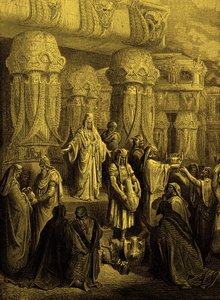 Cyrus obnoví nádoby do chrámu. - Bible od Gustave Dore