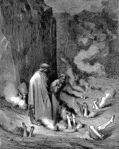Dante a Virgil v pekle, 1863 od Gustave Dore