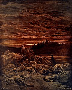 Smrt synů Jerubbaalových od Doré - Bible od Gustave Dore