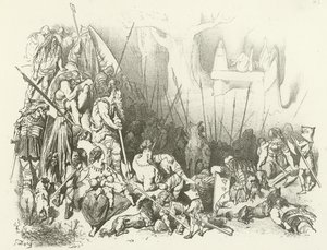 Uctívání druidů – lidská oběť (hlubotisk)