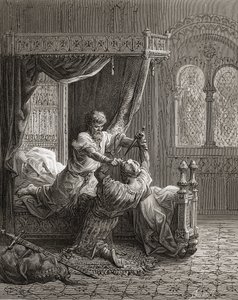 Edward I. (1239-1307) z Anglie zabil v červnu 1272 svého vraha, ilustrace z 
