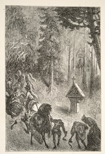 Doprovod Guenevera z Cameliardu, z Příběhů dnů krále Artuše od Charlese Henryho Hansona, pub. 1898 od Gustave Dore