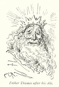 Otec Temže po svém pivu (rytina) od Gustave Dore