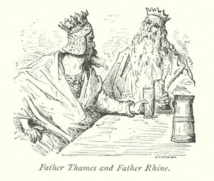 Otec Temže a otec Rýna (rytina) od Gustave Dore