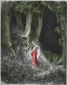 První píseň pekla: básník Dante se ocitne v lese. Ilustrace Gustave Dore od Gustave Dore