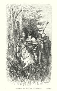 Fowleův postup na hrad (rytina) od Gustave Dore