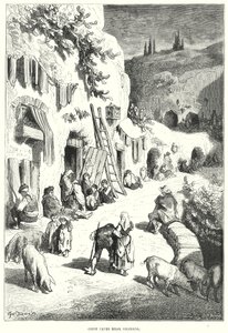 Cikánské jeskyně u Granady (rytina) od Gustave Dore