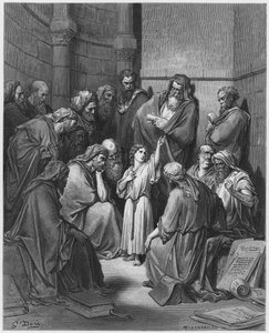 Gustave Dore Bible: Ježíš s lékaři od Gustave Dore
