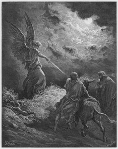 Gustave Dore Bible: Anděl zjevující se Balámovi od Gustave Dore