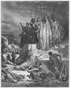 Bible Gustava Doreho: Hladomor v Samaří od Gustave Dore