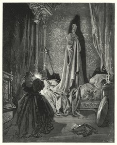 Don Quijote Gustava Dorea: "Požehnej mi!" zvolala: ‚Co je to?‘“ (rytina) od Gustave Dore