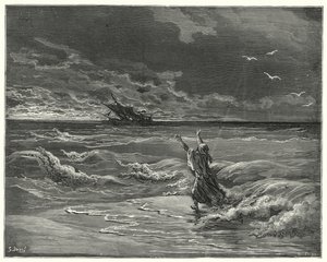 Don Quijote Gustava Dorea: „Vrať se, má drahá dcero, protože ti všechno odpouštím“ (rytina) od Gustave Dore