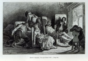 Ilustrace zobrazující „Kapitána Fracasse“, postavu z commedia dell