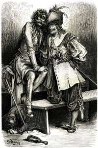 Ilustrace pro kapitána Fracasse od Gustave Dore