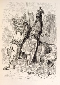 Ilustrace Rolanda na koni z knihy La legende de Croque-Mitaine. od Gustave Dore